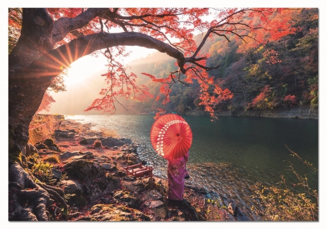 Sunrise über dem Fluss Katsura, Japan Puzzle