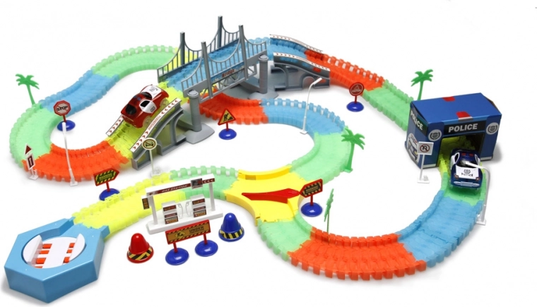 LED-Auto, das während der Fahrt leuchtet