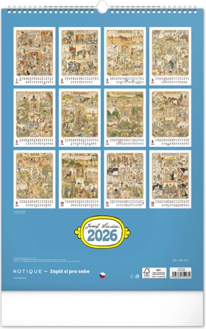 Wandkalender Josef Lada 2026