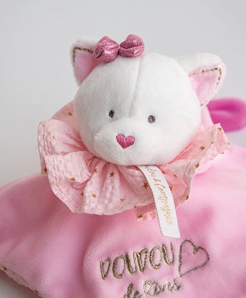 Doudou Geschenkset - Plüsch-Kuscheltier Rosa Katze