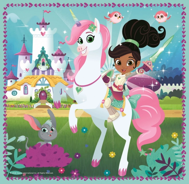 Trefl Puzzle Nella – Die Ritterprinzessin und ihre Welt 3-in-1 Puzzle Set