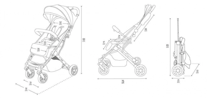 Sportlicher Kinderwagen MoMi Estelle Rosé