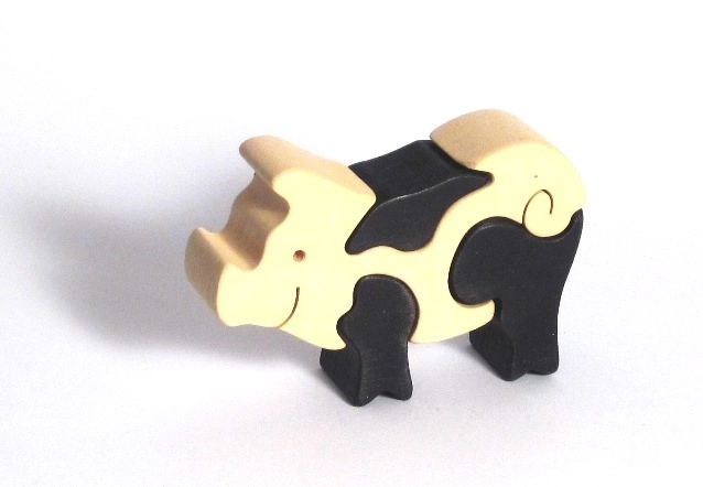 Holzpuzzle Einlegepuzzle Kleines Schwein Fauna