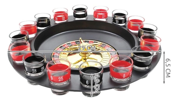 Party-Roulette-Spielset mit 16 Gläsern