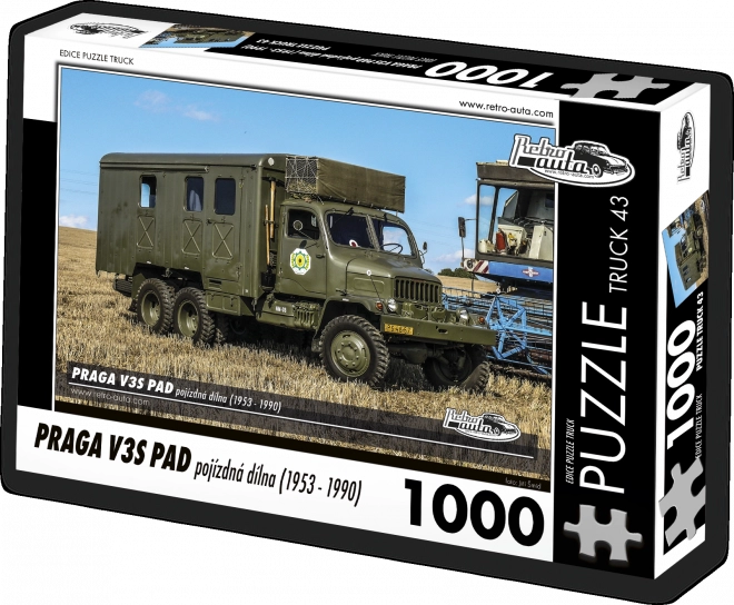 Puzzle Retro Autos - Praga V3S PAD mobile Werkstatt (1953 - 1990) 1000 Teile