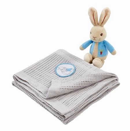 Regensbogen Kuschelset Peter Hase mit Decke