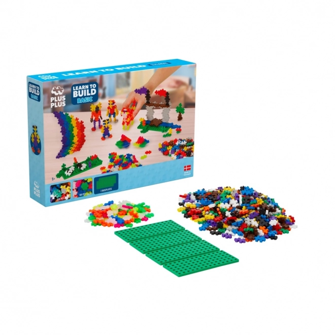 Konstruktionsspielzeug Plus-Plus Mini Mix 600 Teile mit Platten