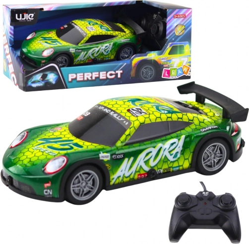 RC-Rennauto mit leuchtender Karosserie, grün