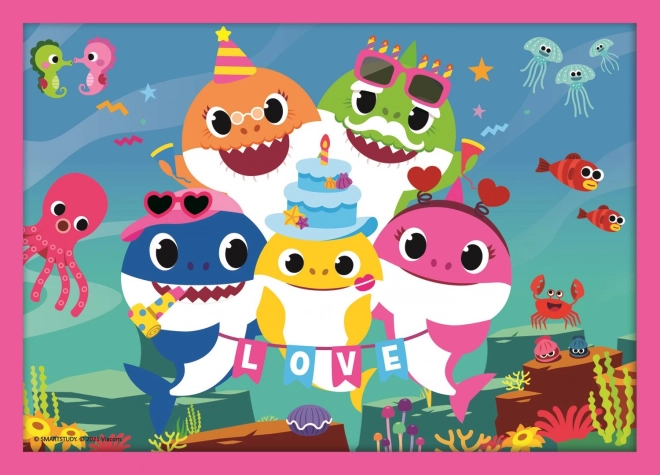 Puzzle Baby Shark Familie 4-in-1