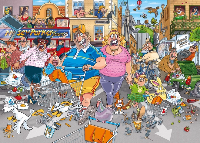 Jumbo Puzzle Wasgij: Wahnsinn der mittleren Gasse 1000 Teile