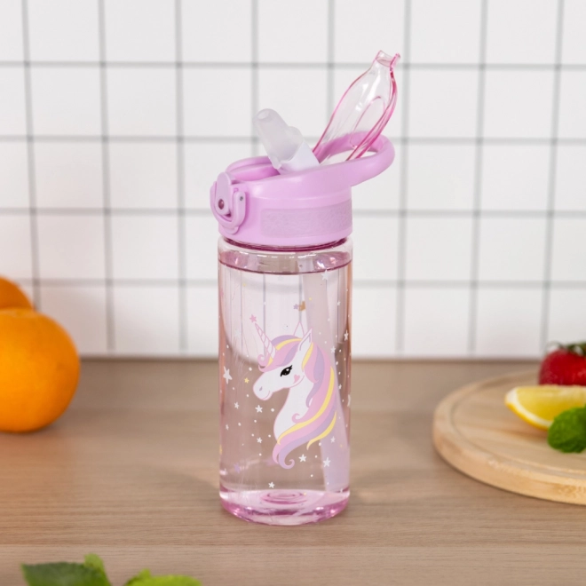 Tritan Trinkflasche mit Strohhalm Rainbow Unicorn 500 ml