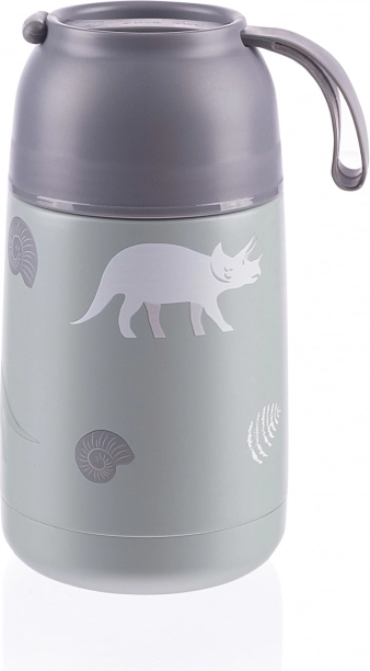 Lebensmittel-Thermobehälter mit Silikonhalter 620 ml, Dino