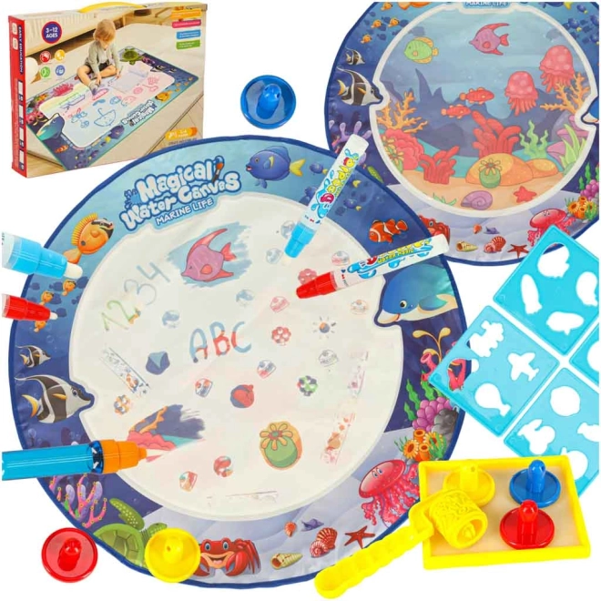 Runde Wasser-Zeichenmatte 80 cm Wasserwelt