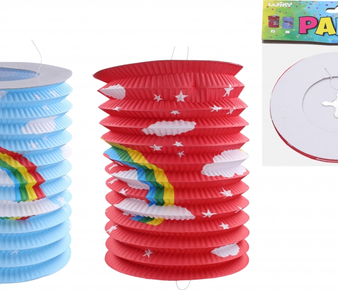 Lampion Zylinder Regenbogen 15 cm