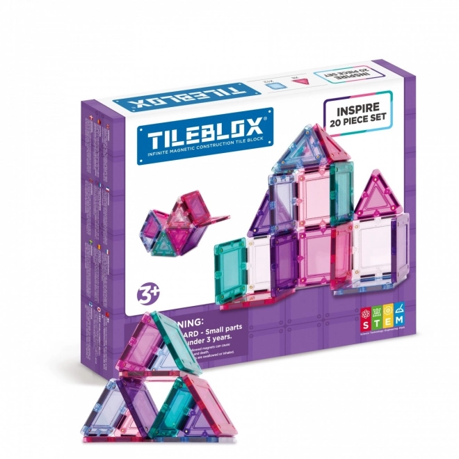 Magnetische Bausteine Tileblox Pastellset mit 20 Teilen