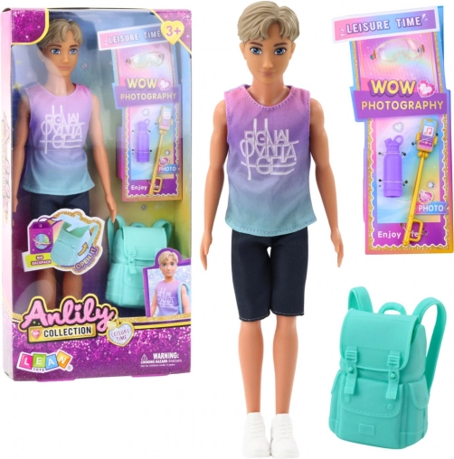 Anlily Junge Puppe mit Rucksack