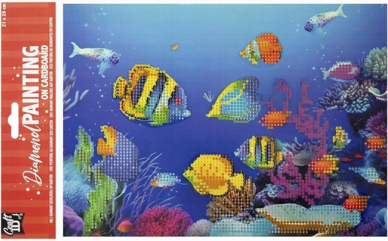 Diamantmalerei auf Platte Fischchen 29 × 21 cm