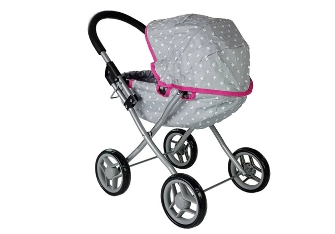 Puppenwagen Alice grau-rosa mit Sternchen