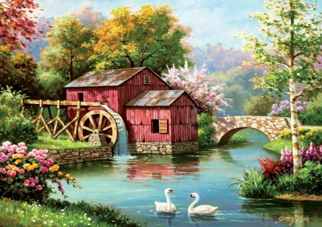 Puzzle Alter roter Mühle 1000 Teile