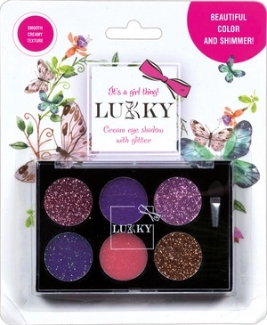 Lukky cremige Lidschatten mit Glitzer und Pinsel