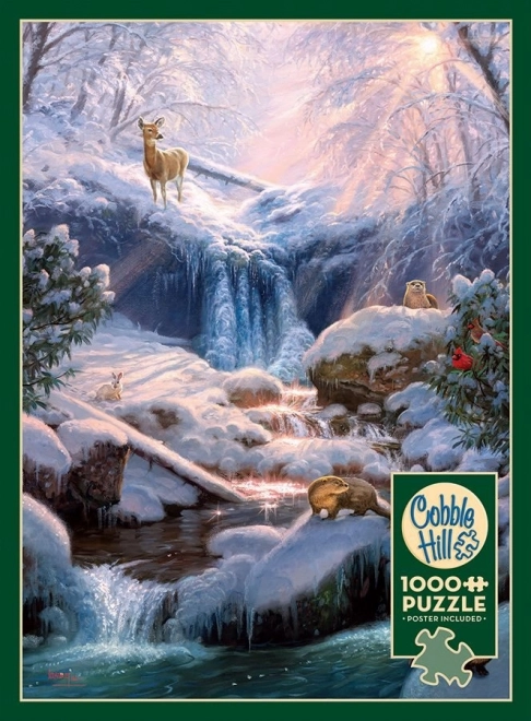 Mystische Winterwasserfälle Puzzle 1000 Teile