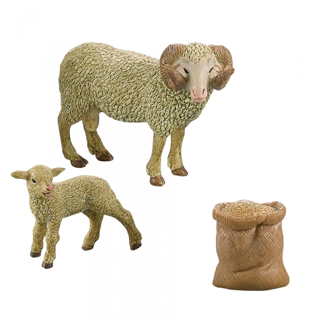 Set mit Widder, Lamm und Sack