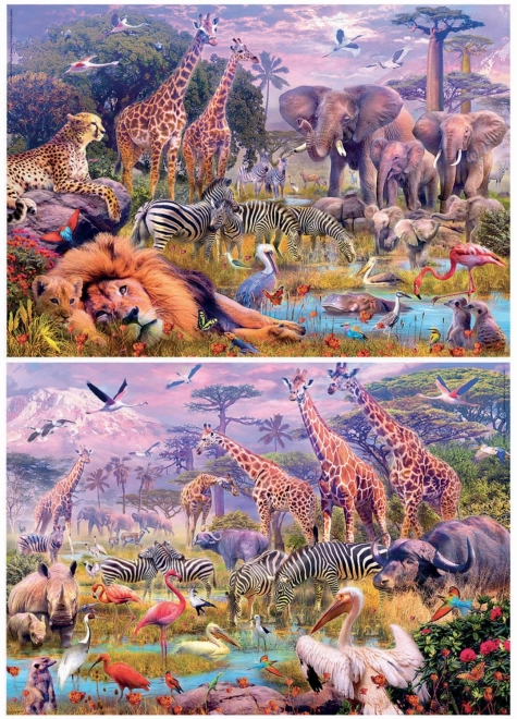Educa Puzzle Panorama Wilde Tiere