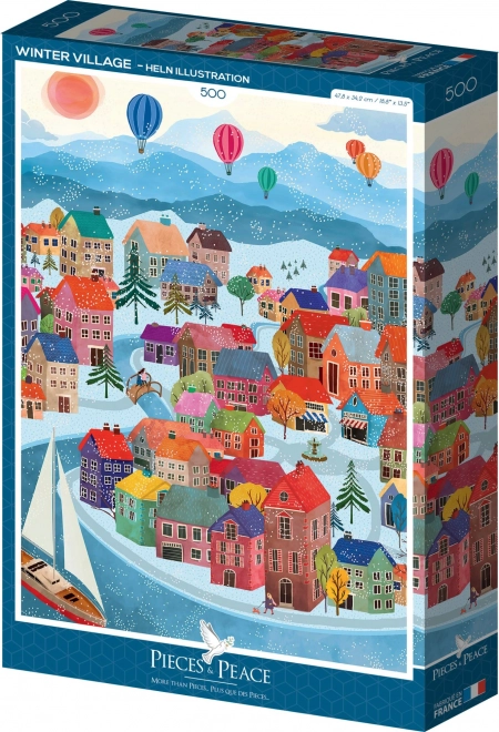 Puzzle Dorf im Winter 500 Teile