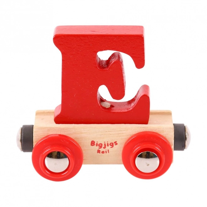 Holzbuchstabenwaggon E - Bigjigs Rail