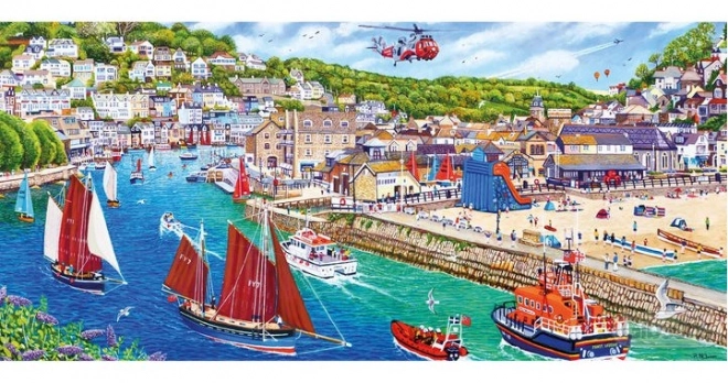 Panorama-Puzzle Hafen Looe Cornwall