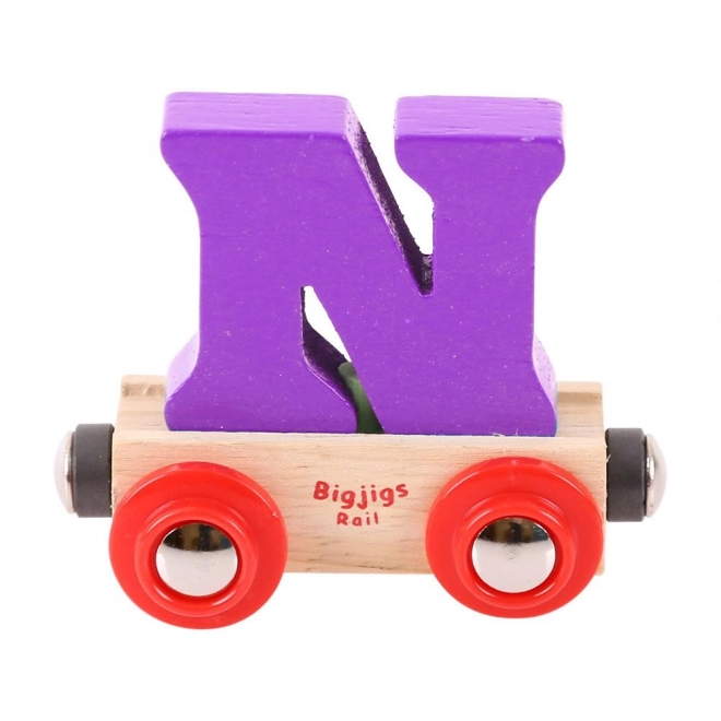 Holzspielzeugzugwagon mit Buchstabe N von Bigjigs Rail