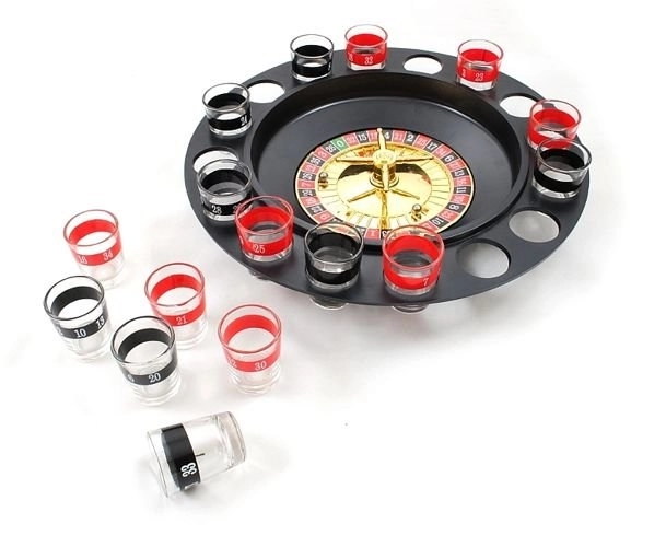 Party-Roulette-Spielset mit 16 Gläsern