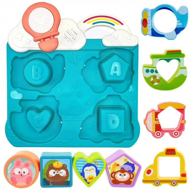 Woopie Interaktives Puzzle Fahrzeuge und Tiere Blau