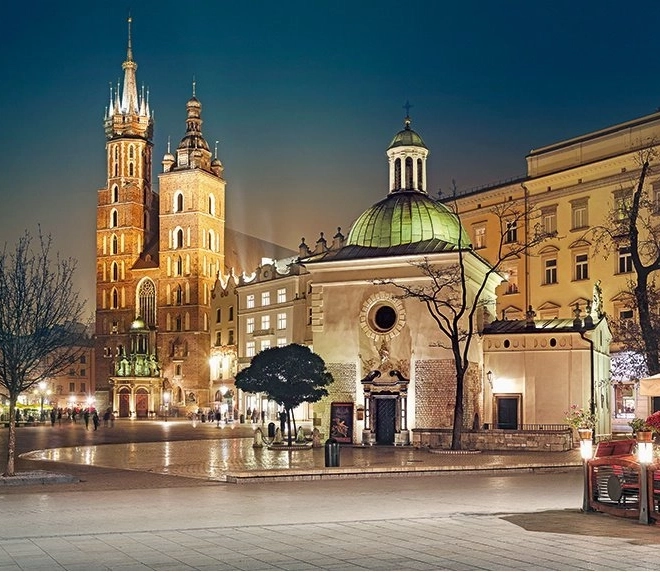 Beeindruckendes Nachtmotiv von Krakau