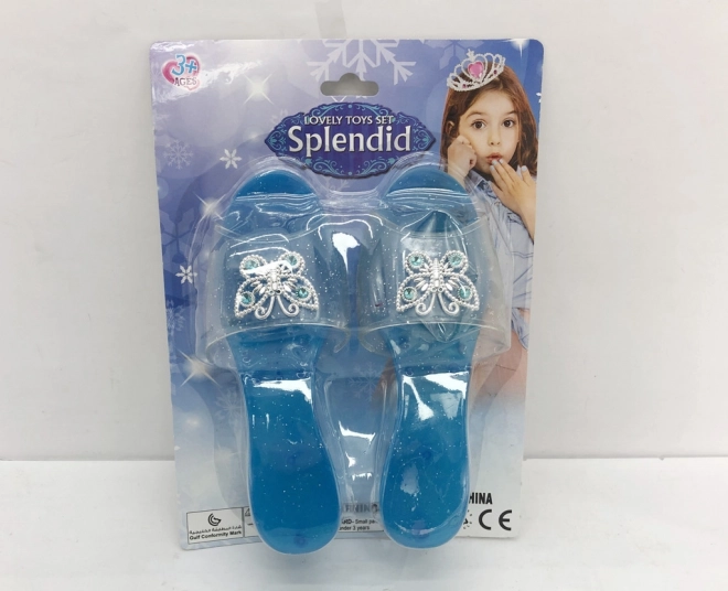 Glitzernde blaue Pantoffeln für Prinzessinnen
