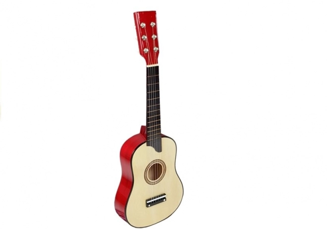 Holzgitarre mit Plektrum Creme