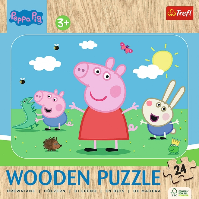 Peppa Wutz: Hol dir die süße Peppa - Holzpuzzle mit 24 Teilen