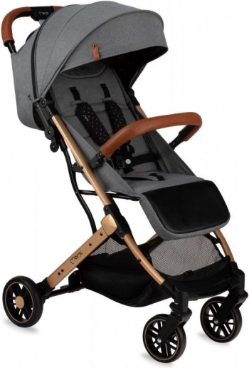 Sportkinderwagen MoMi ESTELLE grau mit goldenem Rahmen 2022