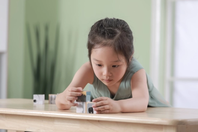 Holzbauklötze für Kinder - Tiermotive