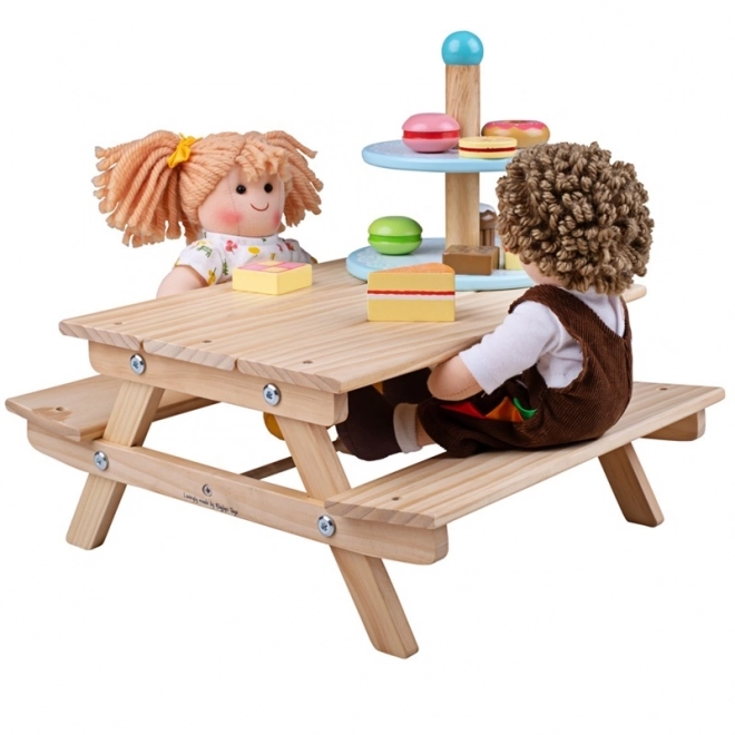 Bigjigs Toys Holz-Picknickbank für Puppen