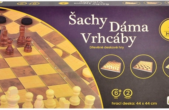 Schach-Set mit Schachbrett 44 x 44 cm