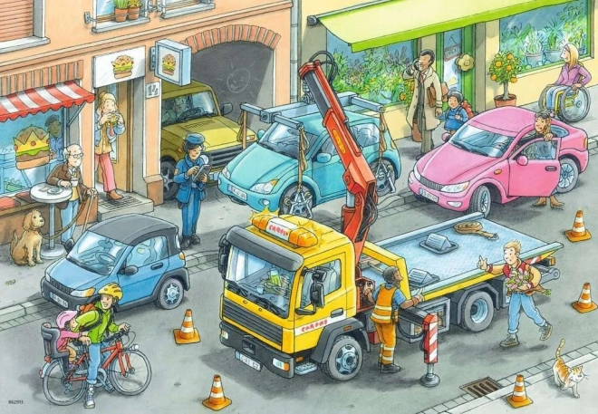 Ravensburger Puzzle Entsorgungsfahrzeug und Abschleppwagen 2x24 Teile