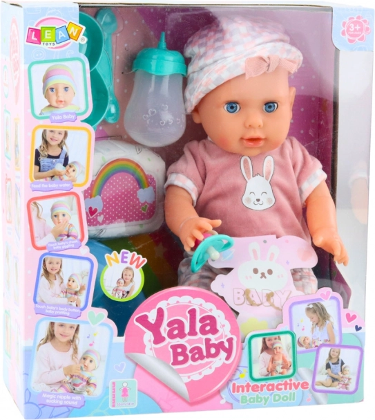 Puppe Baby Pinkeln Rosa mit Zubehör und Geräusche 35 cm