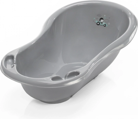 Badewanne 84 cm „Racer“ mit Stöpsel, Grau/Mint