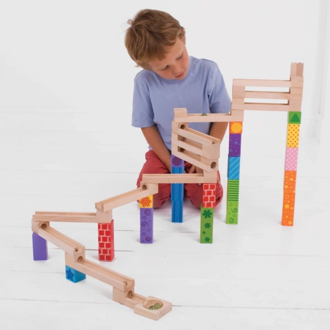 Bunte Holz-Murmelbahn von Bigjigs Toys