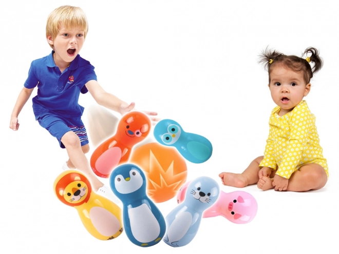 Bunte Tierkegel Rasseln Set