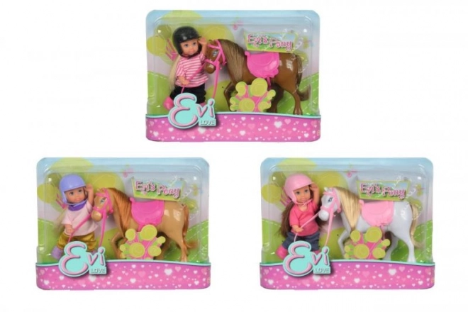 Puppe Evi mit Pony, 3 Sorten