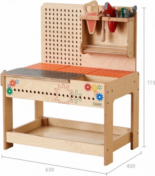 Holzbausatz STEM-Werkstatt mit Werkzeugen und Zubehör