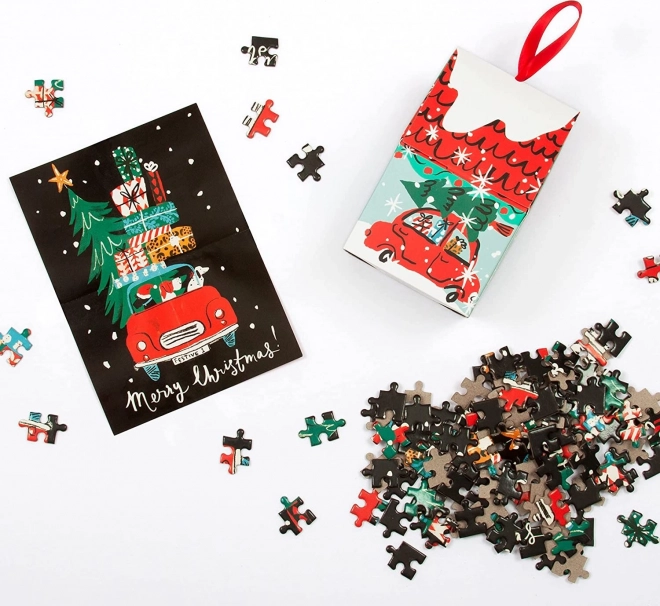 Galison Puzzle Weihnachtsauto 130 Teile