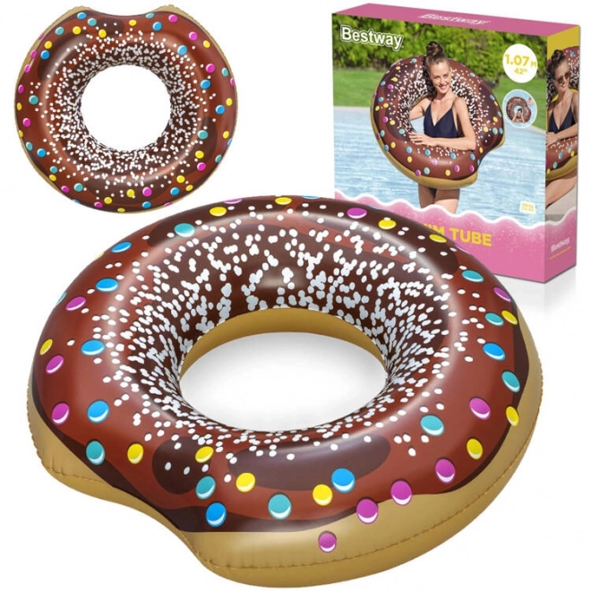 Aufblasbarer Schwimmring Donut Pink 107cm – braun